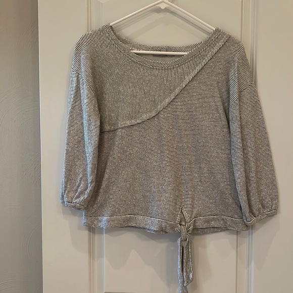 Gray and white striped top - Picture 1 of 3